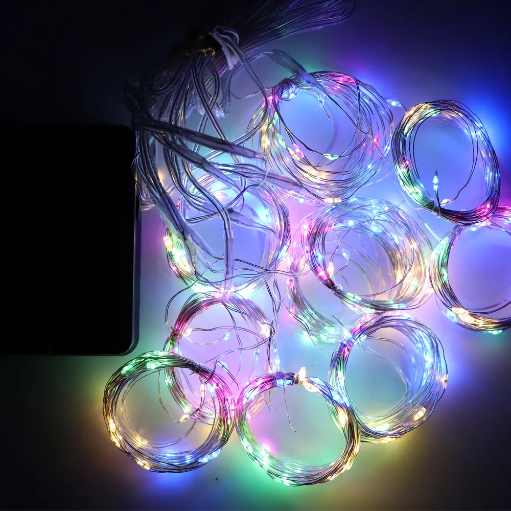 Solar Lamp LED Strings Lights Outdoor 3x3m 300LED Fairy Strip Curtain String Lights for Window Christmas Party Garden Garland Holiday Lighting