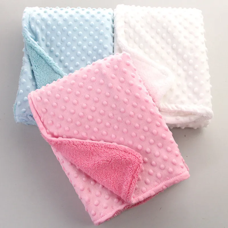 Baby Swaddling Born Thermal Soft Fleece Filt Winter Solid Set Cotton Quilt Spädbarn Bedding Swaddle Wrap 220812