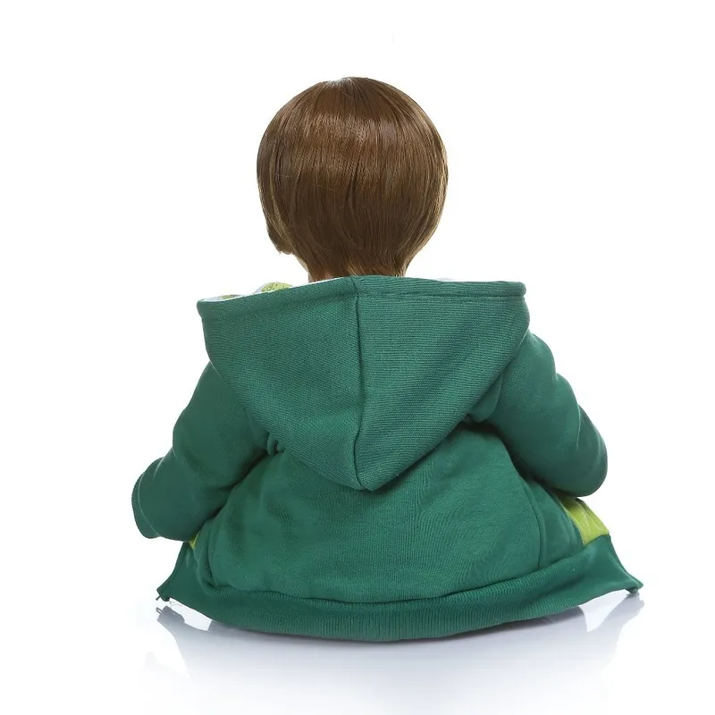 NPK 60CM high quality reborn toddler boy doll in hoodie dress bebe 6-9Month real baby size 220505