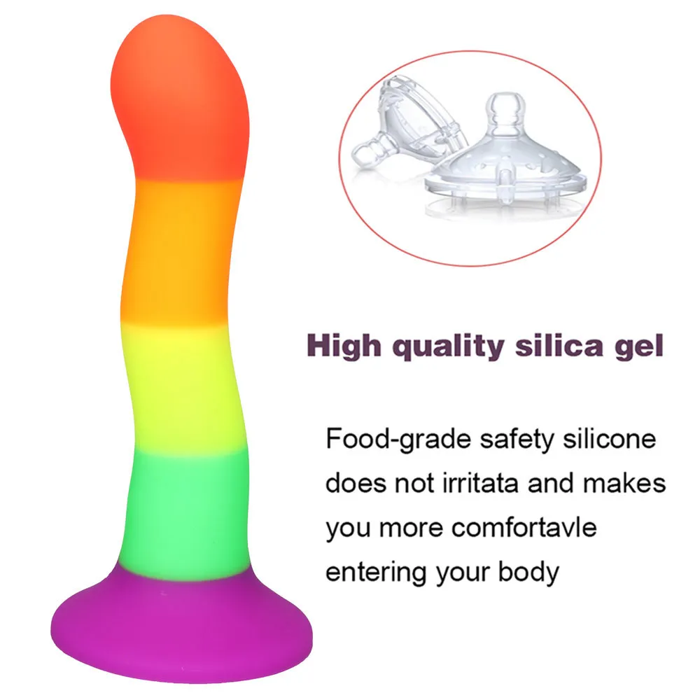 Godes en Silicone arc-en-ciel de 7 pouces Plug Anal ventouse réaliste jouets sexy pour femmes masturbateurs lesbiennes outils de pénis