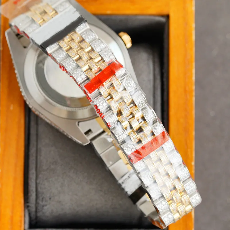 Reloj para hombre con diamantes completos, relojes mecánicos automáticos de 41mm, bisel de diamantes, espejo de zafiro, reloj de pulsera de moda 2022250A