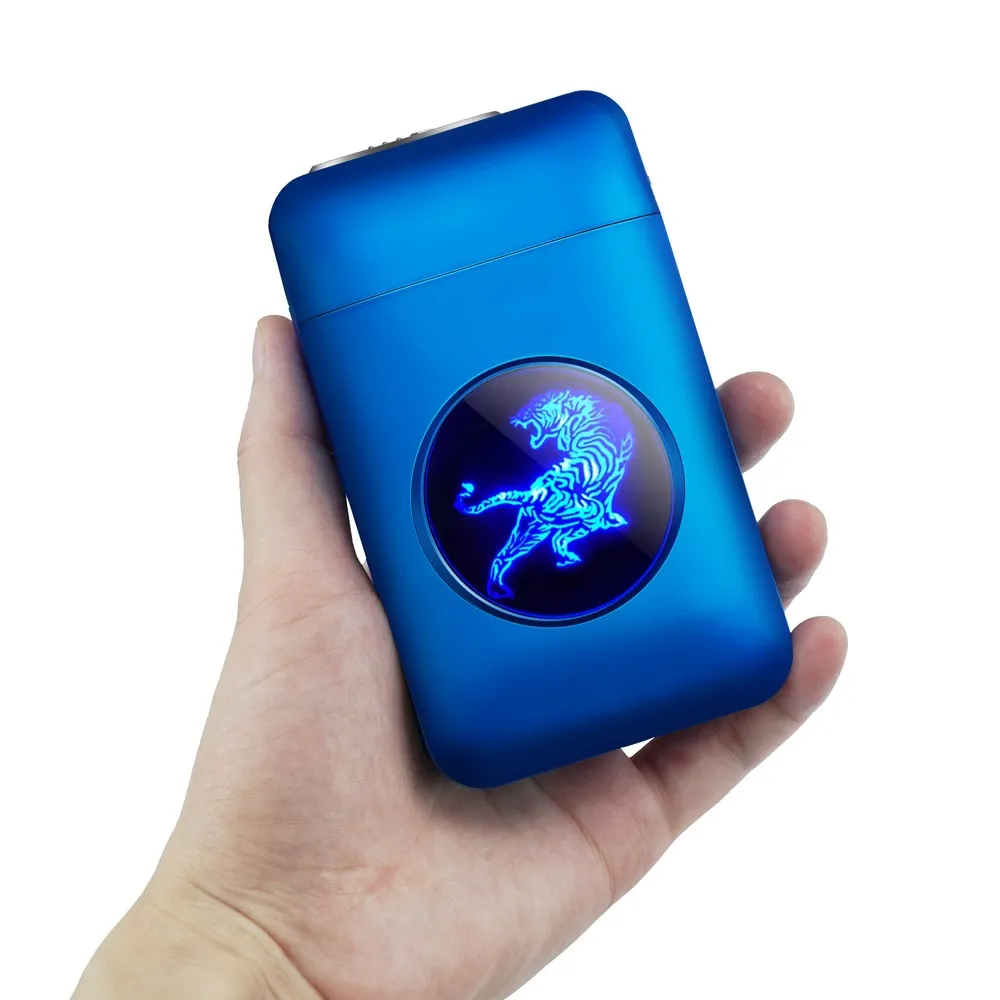 Cigarette Case Box with USB Lighter Capacity Cigarette Holder USB Rechargeable LED Display Windproof Lighter Smoking Gadget