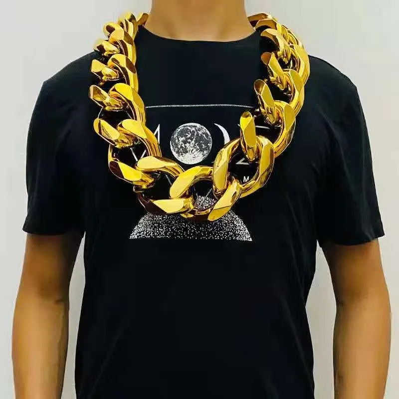 Łańcuchy fałszywe duże złotą łańcuch dominujący Hip-hop gotycki prezent świąteczny plastikowe qerformance rekwizyty lokalne nouveau riche biżuteria 287a