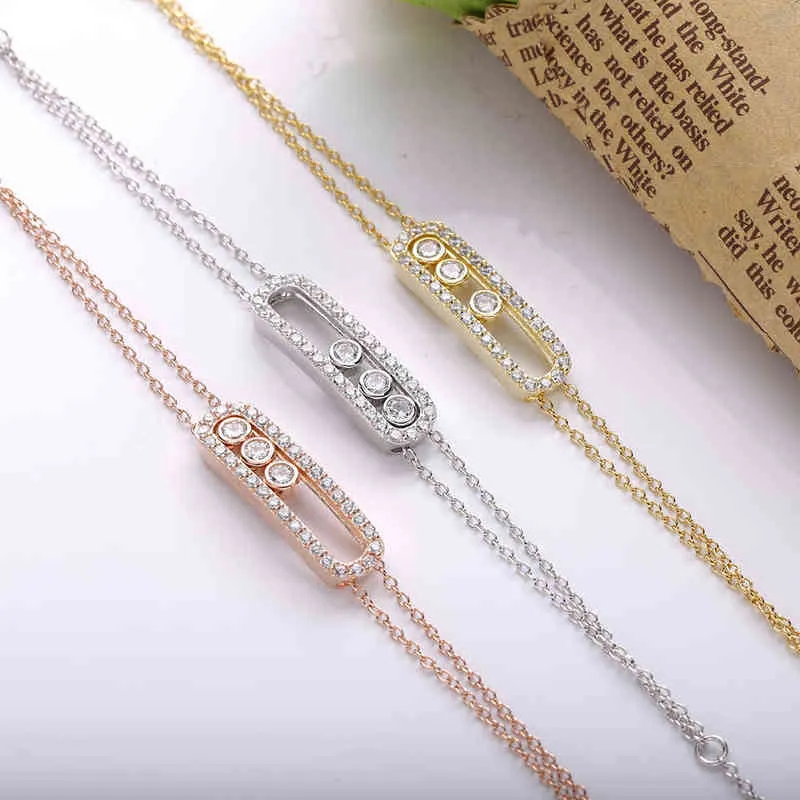 Shadowhunters Real 925 Srebrny srebrne bransoletki kamienne z przezroczystą luksusową marką biżuterię wytwarzającą H22040999933929800168