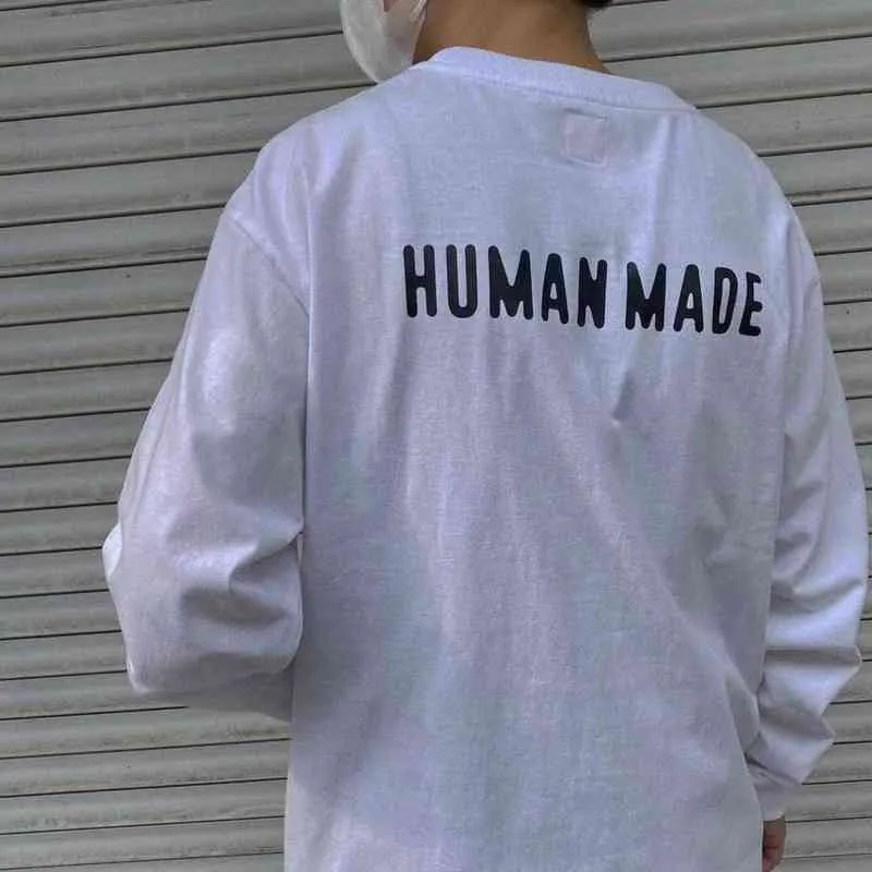 Made Human Polar Bear Duck Stickerei bedrucktes Langarm-T-Shirt Kirin Arm Herren- und Damen-Tagesflut