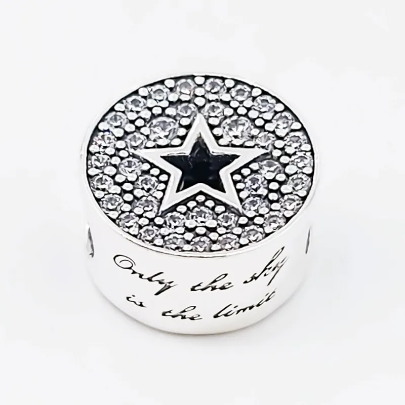 Pavé Star Congratulations Charms für Armbänder DIY Schmuckherstellungssets Lose Perlen 925 Sterling Silber Find Your Light 790793C01