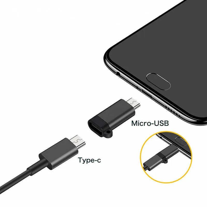 USB Type-C Adapter Typ C till Micro USB Kvinna till manliga omvandlare för Xiaomi Samsung Charger Data Cable USBC USB C Adapter