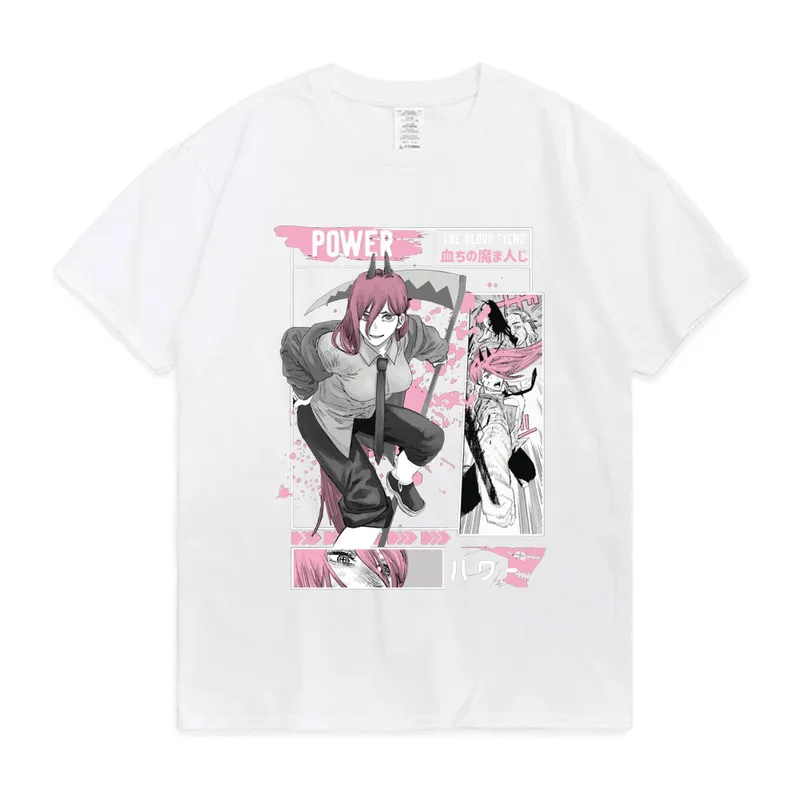 Power Chainsaw Man T-shirt anime manica corta giapponese streetwear T-shirt oversize modello comico t-shirt unisex abbigliamento top 220708