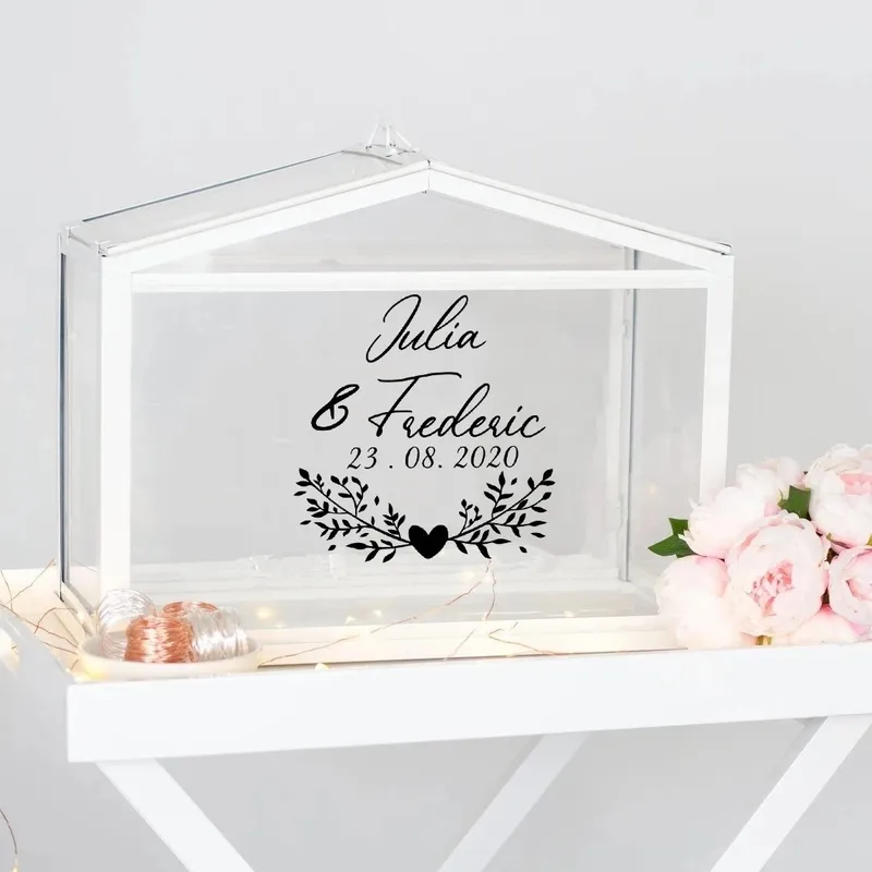 Beauty Cards and Gifts Box Custom Name Sticker Home Decor Vinyl Wall For Wedding Party Boxs Art Decal Stickers 220622