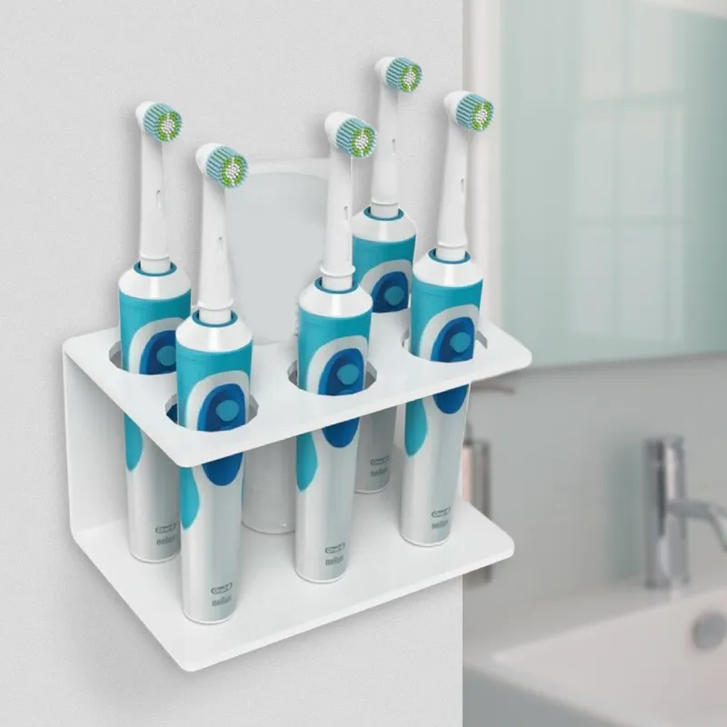 1/2/3/4/5holes Wall Mounted Electric Toothbrush Holder Stand Makeup Case Shaving Brush Storage rack Bathroom Accessories 220401