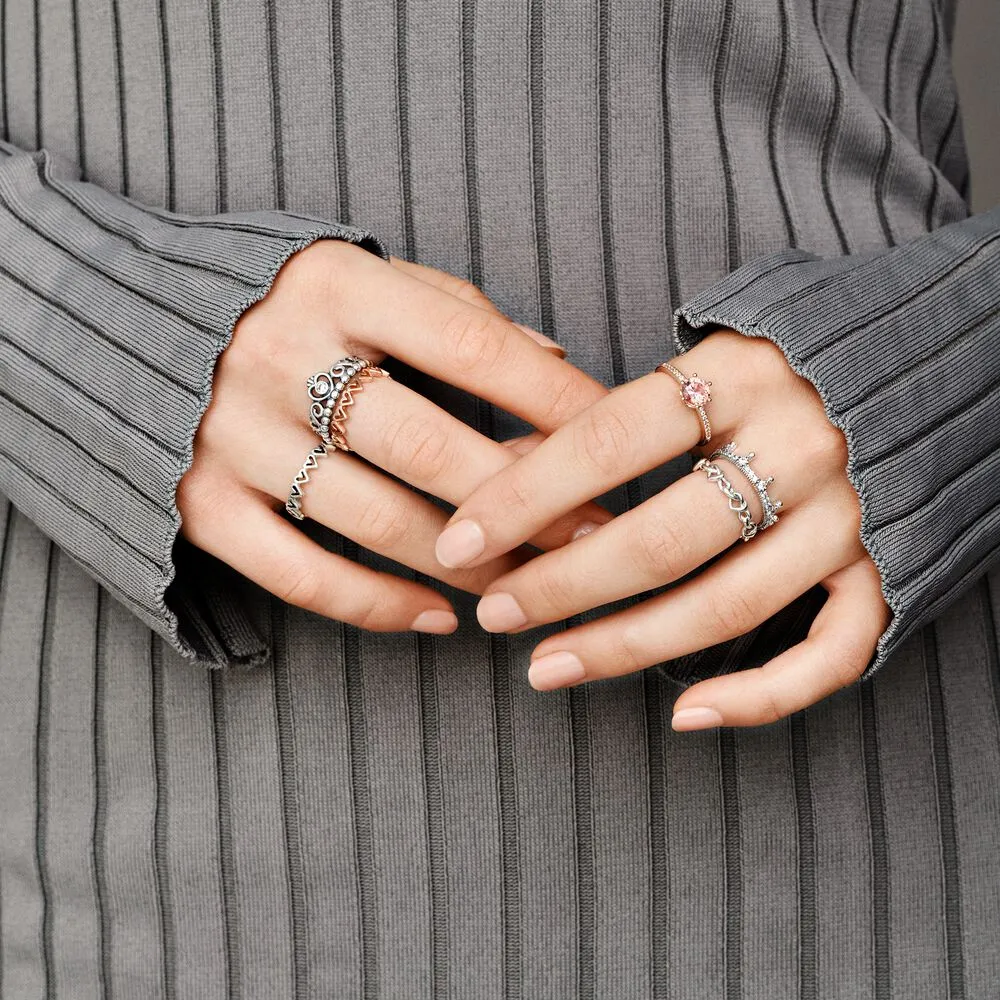 Nowa marka Pierścień Polski Pierścień 925 srebrny księżniczka Tiara Pierścień dla kobiet Pierścionki ślubne Akcesoria biżuterii 294R