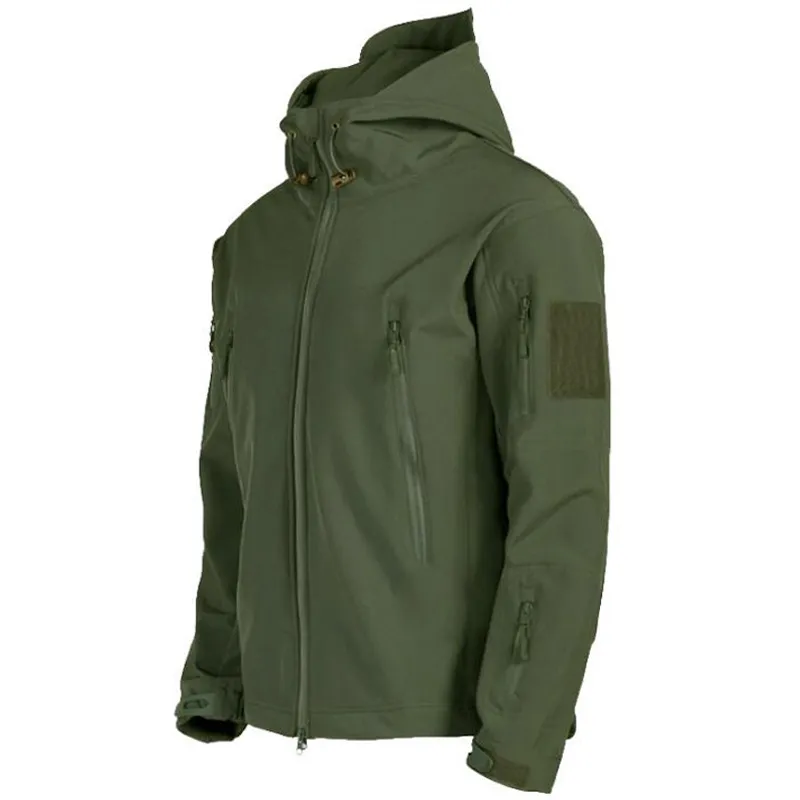 Jaquetas ao ar livre Hoodies Caminhadas Jaqueta Tubarão Pele Soft Shell Outwear À Prova de Vento À Prova D 'Água Windbreaker Militar Tático Caça Roupas 220826