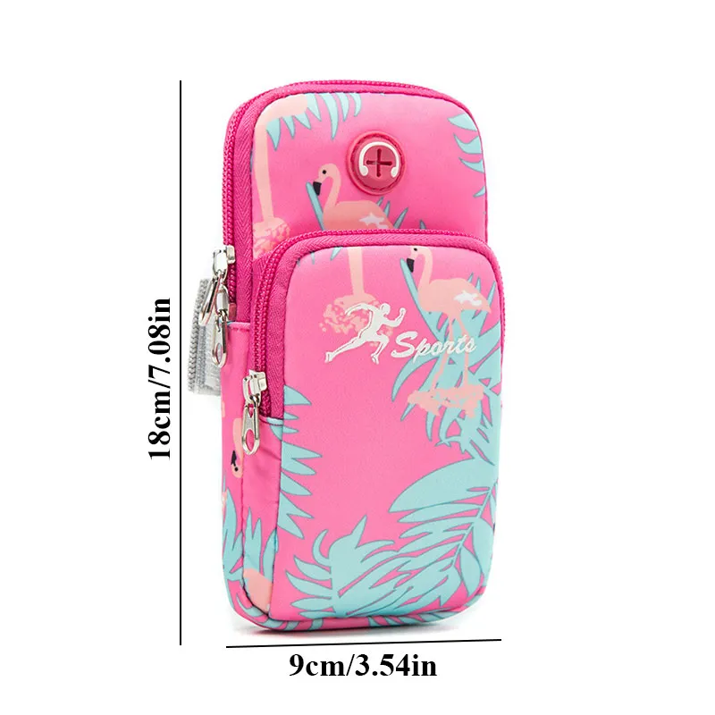 Mobiele telefoon arm tas flamingo bloem print outdoor sport running armband tas hand houder case gym pouch voor iphone 12 11 pro max