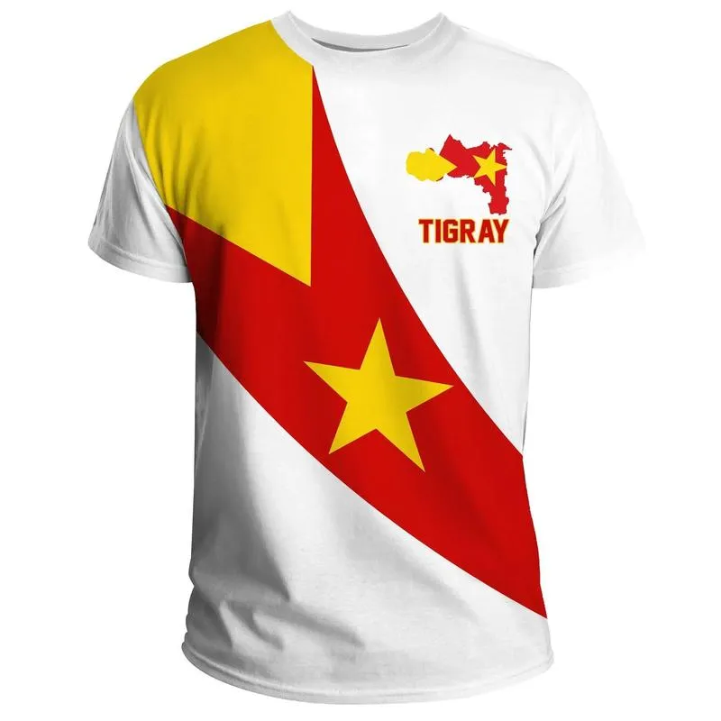 Tessffel Africa Country Etiopia Tigray Flag retro 3dprint mężczyzn Kobiety Summer Funny Tee TEE SHIRTS T SHIRTS STREETWEAR 6 220623