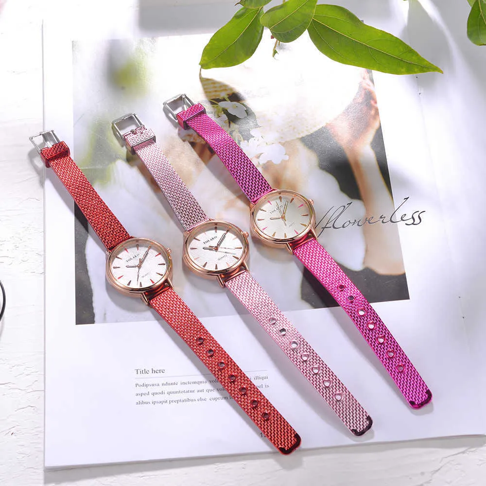 Montres de mode élégante montre-bracelet à Quartz dames Simple maille Montre femmes Femme horloge Montre Femme