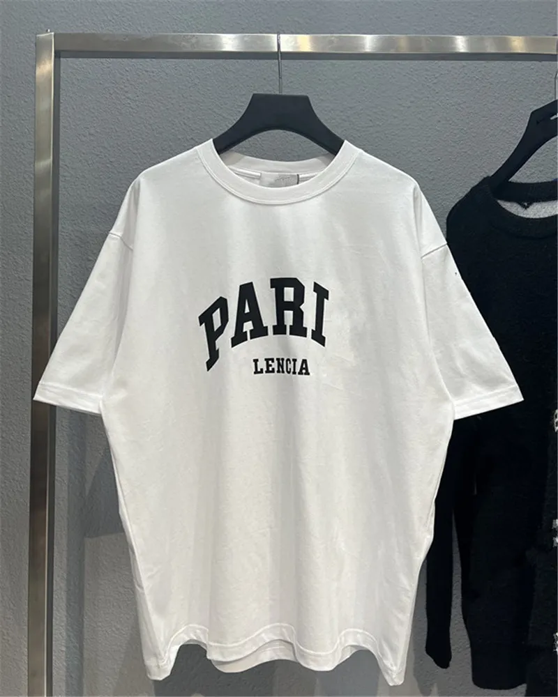 Lüks Marka Balya Yüksek Kalite Boy NC T-Shirt IA 22ss Yaz Tee Mektup Baskılı Çatlak Çift Paris Boy O Boyun T-shirt Tee