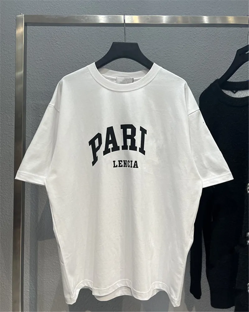 Luxury Brand Bale High Quality Oversize NC T-shirts IA 22SS Sommar TEE Letter Printed Crack Couple Paris Oversized O Neck T-shirt