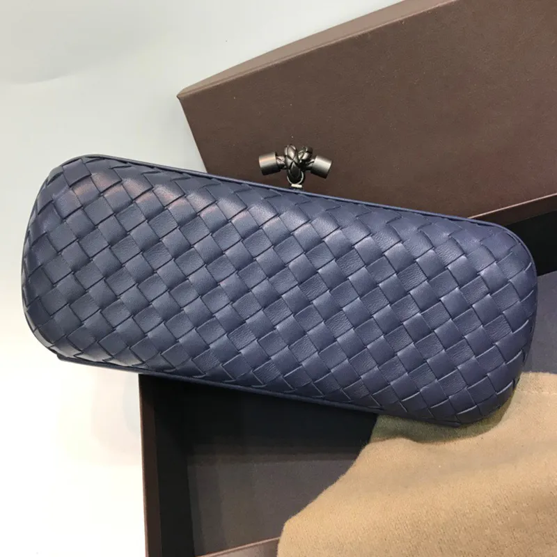 Vintage Satin Weave Leather Evening Bag Multifunctional Clutch Women's New Jewelry Box Cosmetic Bag Fashion Versatile Design 313d