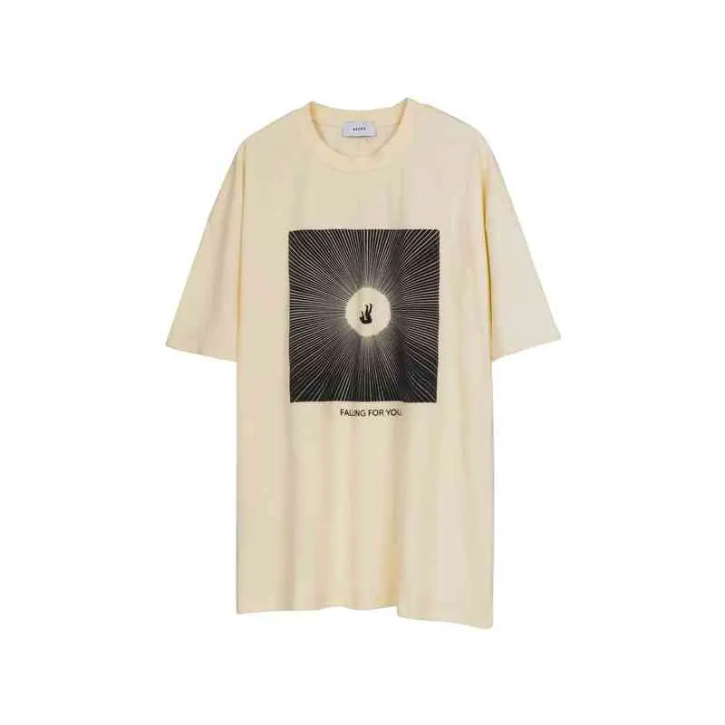 Summer Fashion Brand New Rhude Vintage Tee Drop Portrait Limited Print sliten kort ärm T-shirt