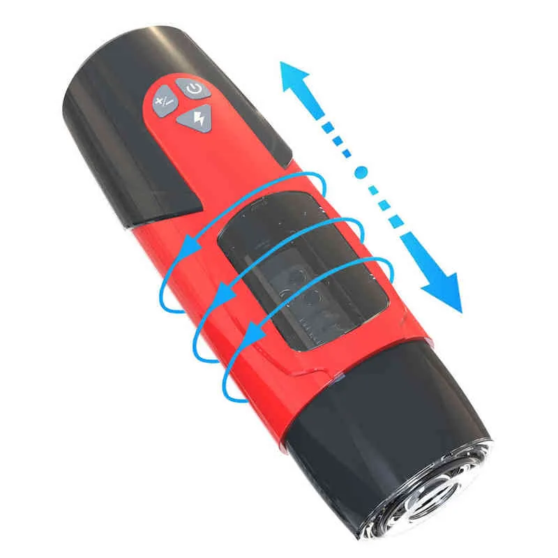 NXY Masturbators Vuxna produkter Män S Masturbation Rotating Telescopic One Button Explosion Body Free Aircraft Cup 220712