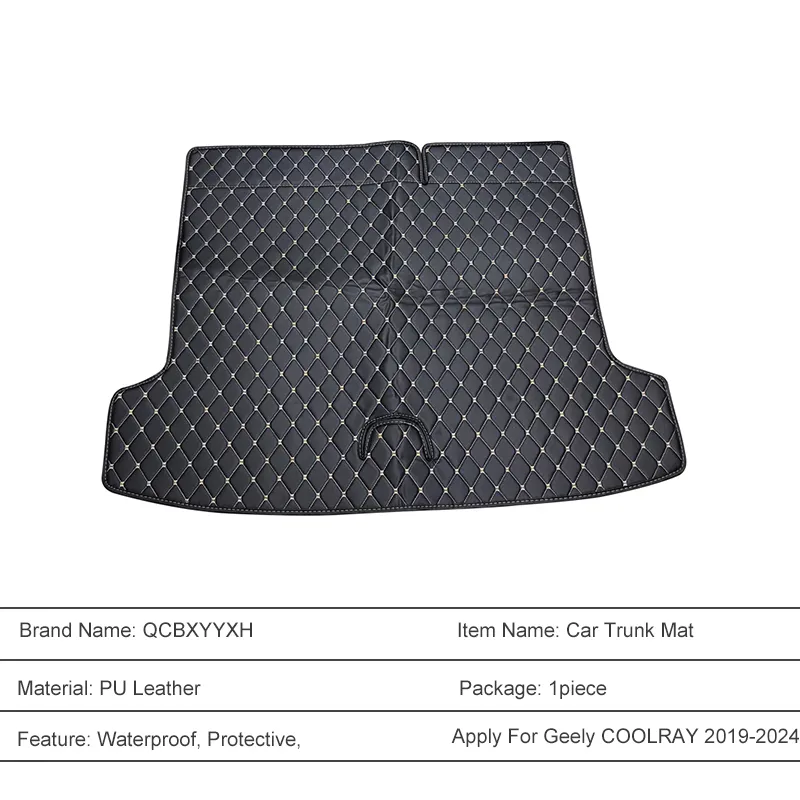 voiture style personnalisé tapis de coffre arrière pour Geely Coolray 2019-présent cuir étanche Auto Cargo Liner accessoire interne