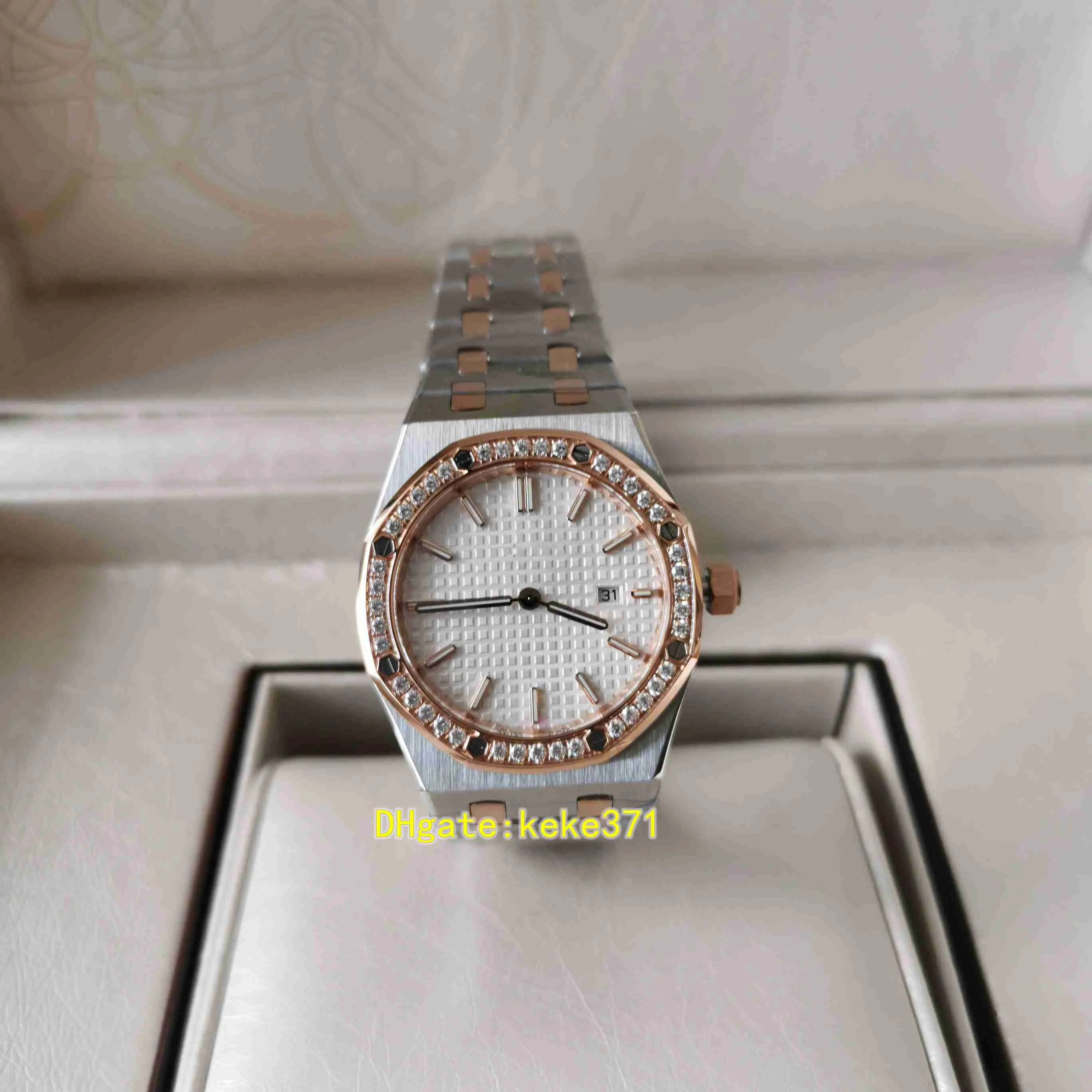 Mode av hög kvalitet kvinnor titta på 67651SR ZZ 1261SR 01 33mm Rose Gold Diamond VK Quartz Chronograph Two Tones Ladies Women's W271L