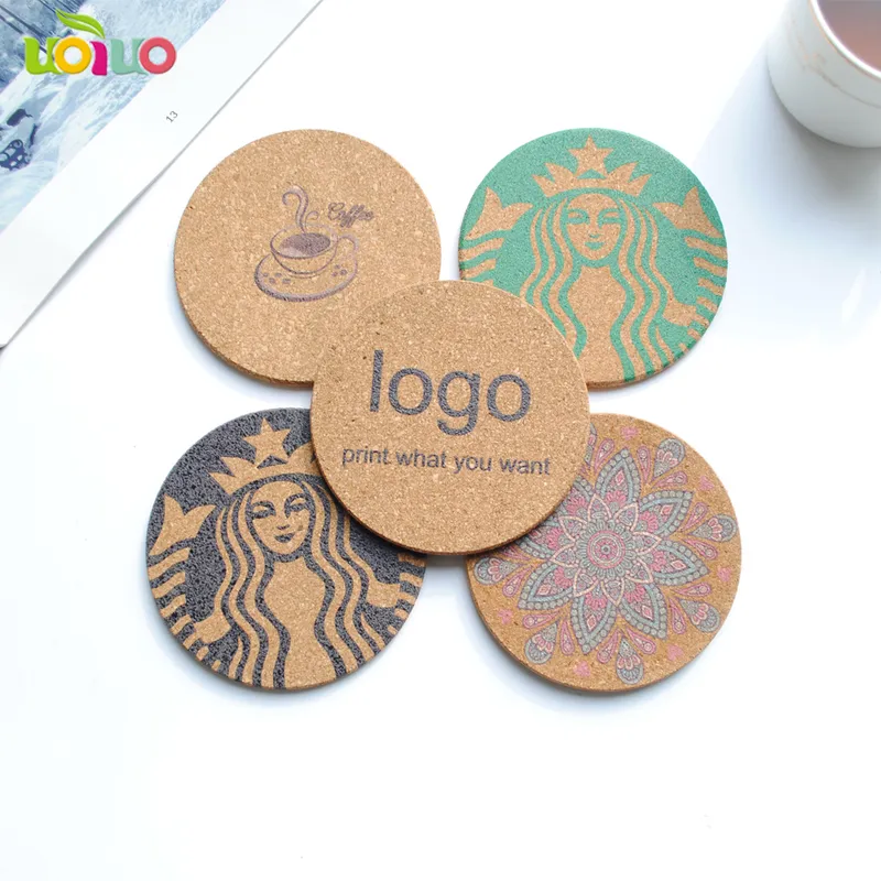 lot Natural Cork er Resistant custom printing Cup Mug Mat Coffee Tea Drink Placemat for Dining Table 220707