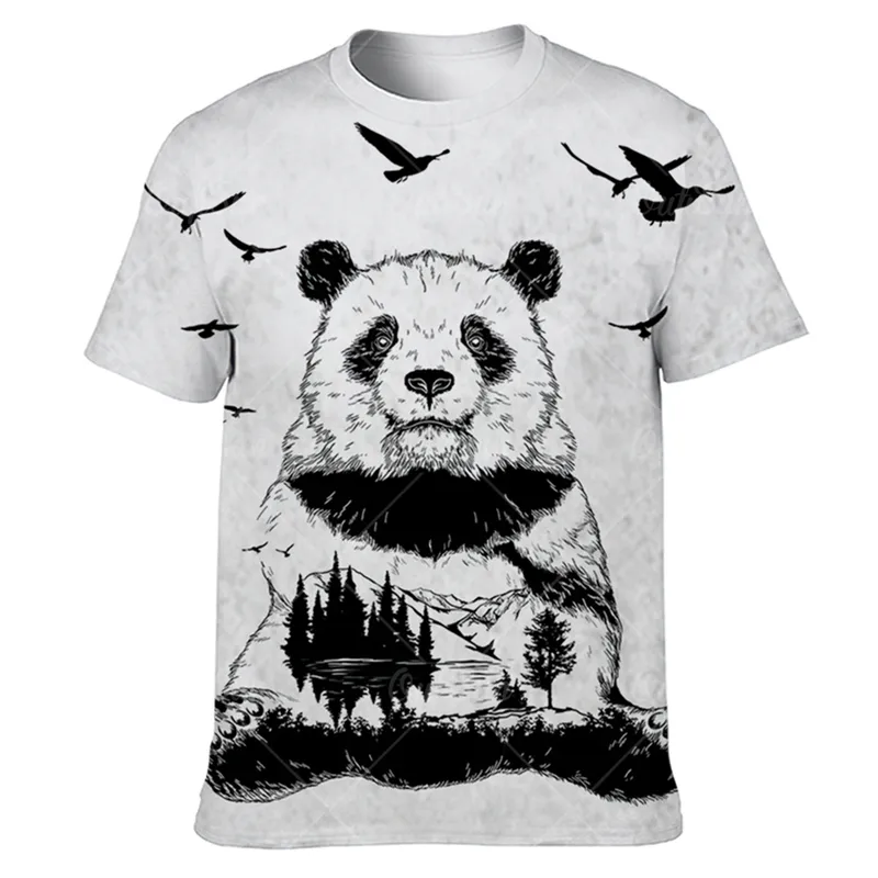 Sommer Panda 3D Druck Herren T-shirts Streetwear Lose ONeck Kurzarm Tops Tees Männer Kleidung Übergroßen T Shirt Für Männer 6XL 220607