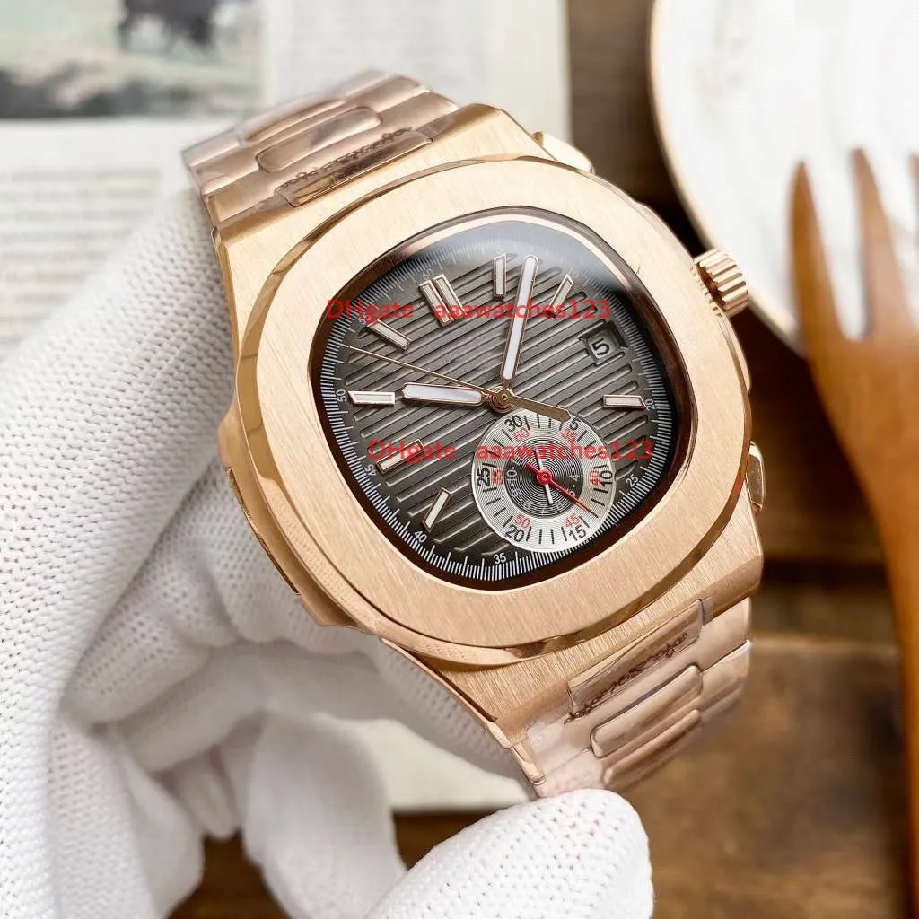 Оригинальные мужские спортивные элегантные автоматические механические часы, полностью золотой браслет из нержавеющей стали, дизайн механизма 2813, модель Waterpro282x