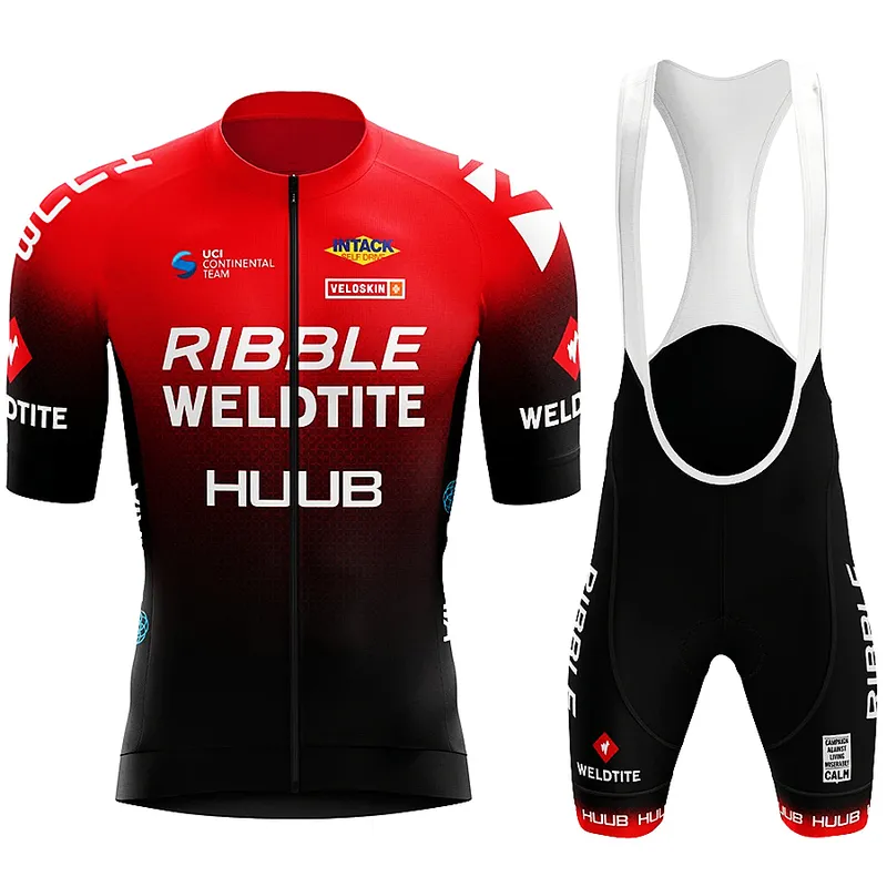 HUUB Ribble Weldtite Cycling Jersey Sets Mens Bicycle Short Sleeve Cycling Clothing Bike maillot Cycling Jersey Bib Shorts 220601