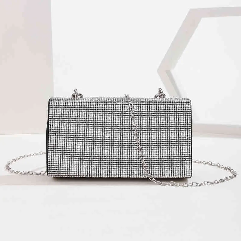 Borse da sera da donna Borsa con pochette con strass Portamonete Bling durevoli di grande capacità feste Cocktail Prom Totes 220721