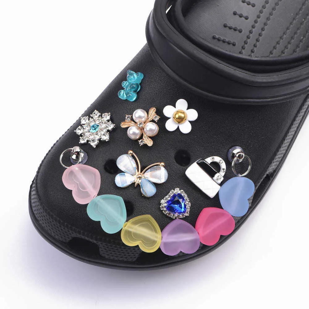 Бренд-дизайнер Croc Charms Accessories Bling Rhinestone Girl Gift For Clog Shoe Decoration