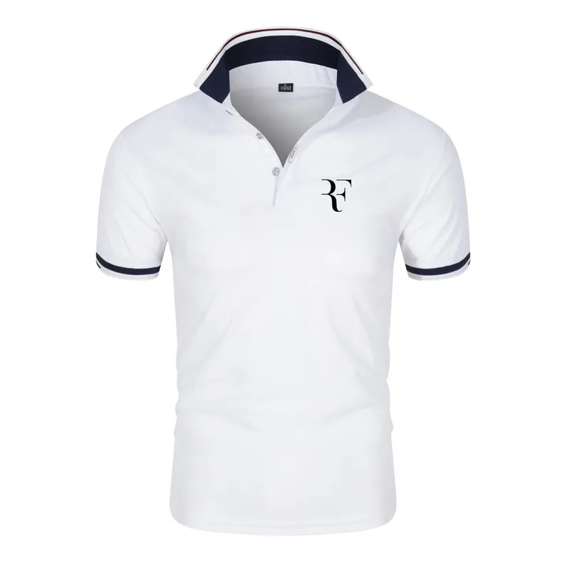 Marke Roger Federer Herren Poloshirt F Letter Print Golf Baseball Tennis Sport Top T Shirt 220705