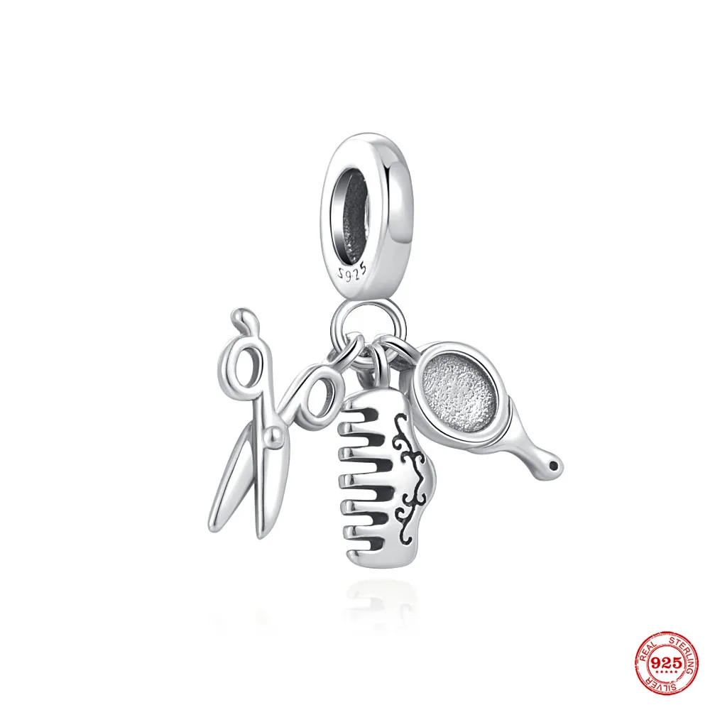 925 Sterling Silver Dangle Charm Charm Pendant Family Comb Combs Beads Beads Fit Pandora Charms Bracelet Diy Jewelry Association