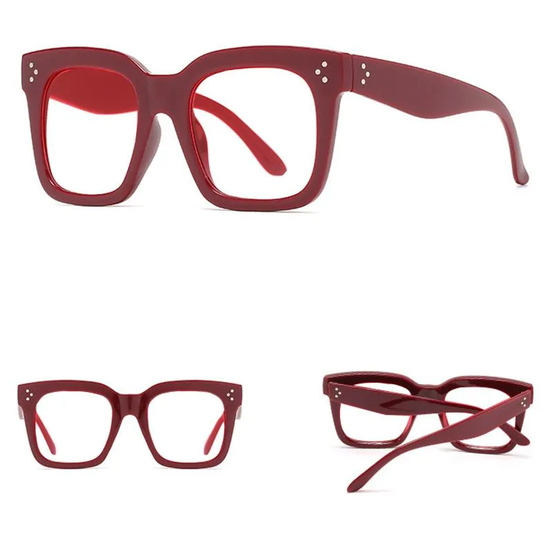Óculos de sol Retro Opendedizes Reading Glasses Ladies Brand Designer Vintage Big Frame Eye For Women Classic Clear Square Opyeglasses 1291i