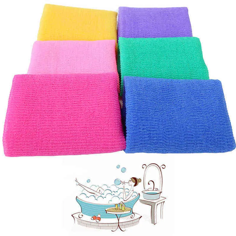 Piękna skóra złuszczająca tkanina Japoński ręcznik do mycia ciała nylonowy ręcznik do sznurkowy ręcznik L220708