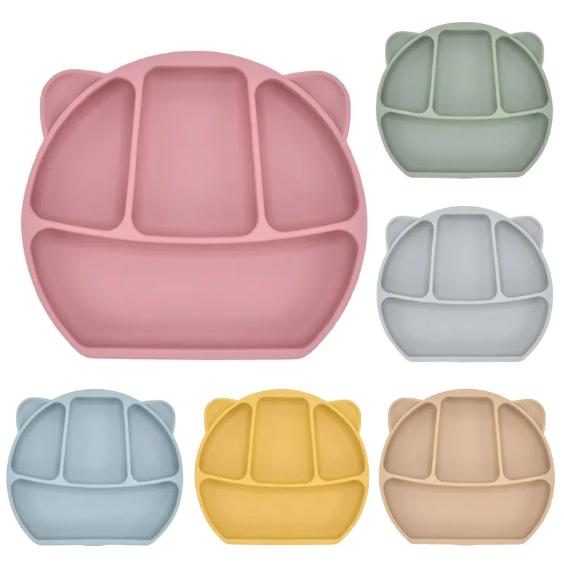 8 9 11 pièces ensemble bébé vaisselle en silicone ensemble enfants assiette de qualité alimentaire vaisselle bol à ventouse pour plats pour enfants accessoires d'alimentation 220708