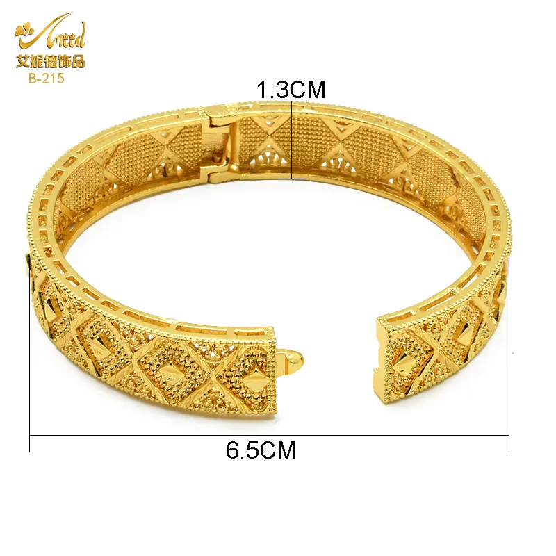 Aniid Dubai Gold Bracelet de brazalete chapado en oro Africano Goldia de oro ajustable Joya de boda nigeriana Joya de joyas 2207025286712