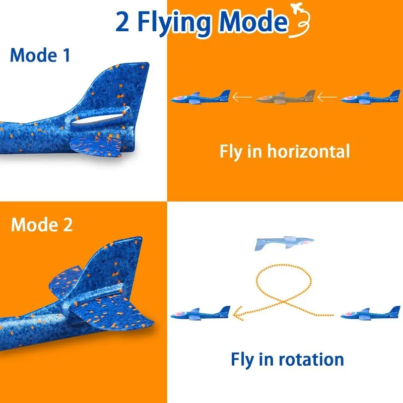 4 confezioni da 50 cm kit aereo in schiuma volante aliante giocattolo con luce a LED lancio a mano set di aeroplani gioco all'aperto modello di aereo giocattoli bambini 220707