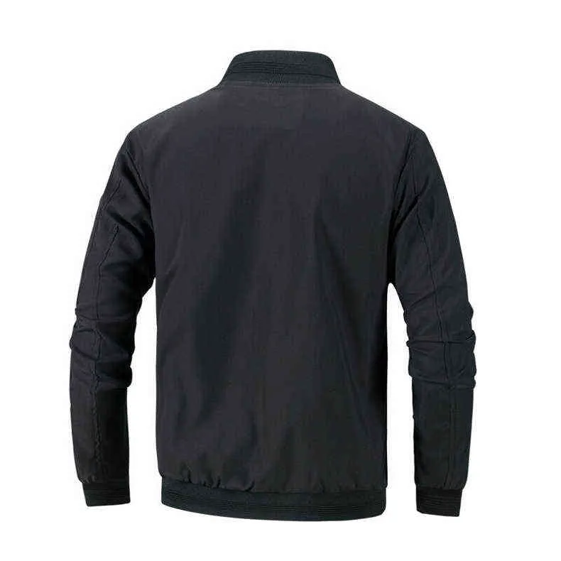 Autumn Men's Bomber Zipper Jacket Male Casual Streetwear Hip Hop Slim Fit Coats Stand Collar Men Solid Outwear Oversize 6xl Y220803