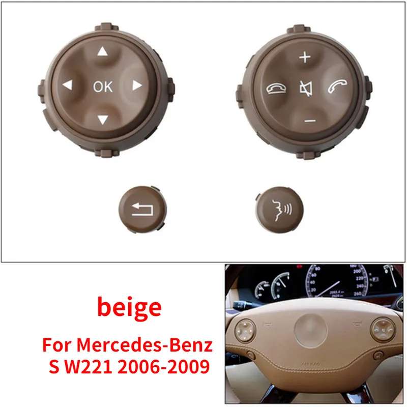 Dla Mercedes-Benz S W221 2006-2009 10-13 Cl 11- Przyciski przełącznika koła kierownicy