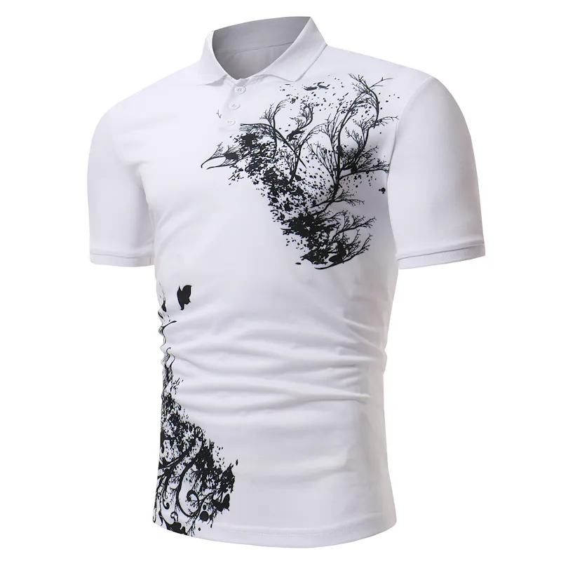 2022 Летняя рубашка поло Хлопок с короткими рукавами мужчины Homme мужской повседневный отворот качества печати одежды бренда плюс размер S-5XL