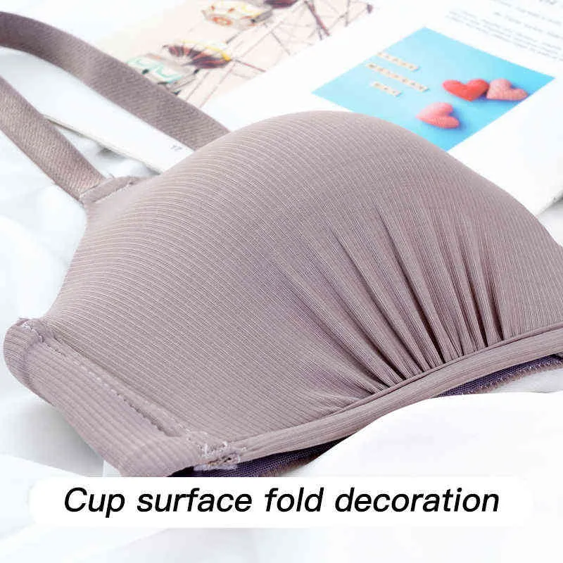 Женщины бесшовные бюстгальтеры Sexy No Tride Push Up Up Girls Girls Dentals Dentable Speat Sleep Lingere Sleep Tops Thin Active Bras L220726