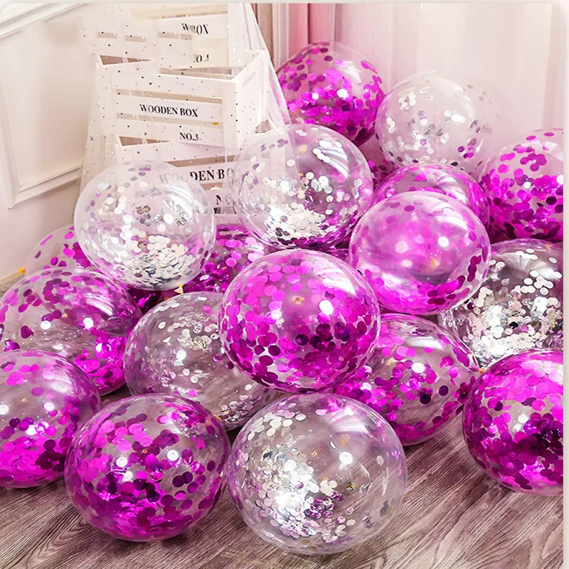 Lot 12 Inch Confetti Latex Silver Gold Red Helium Balloon Birthday Party Wedding Decoration Christmas Globos 220811