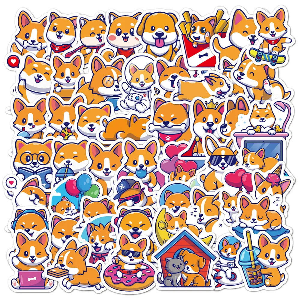 Nuovo Impermeabile 10/30/Carino Corgi Cane Animale Graffiti Adesivi Cartoon Decalcomanie Giocattolo bambini Diario Valigia Scrapbook Telefono Laptop Bike Adesivo Adesivo auto