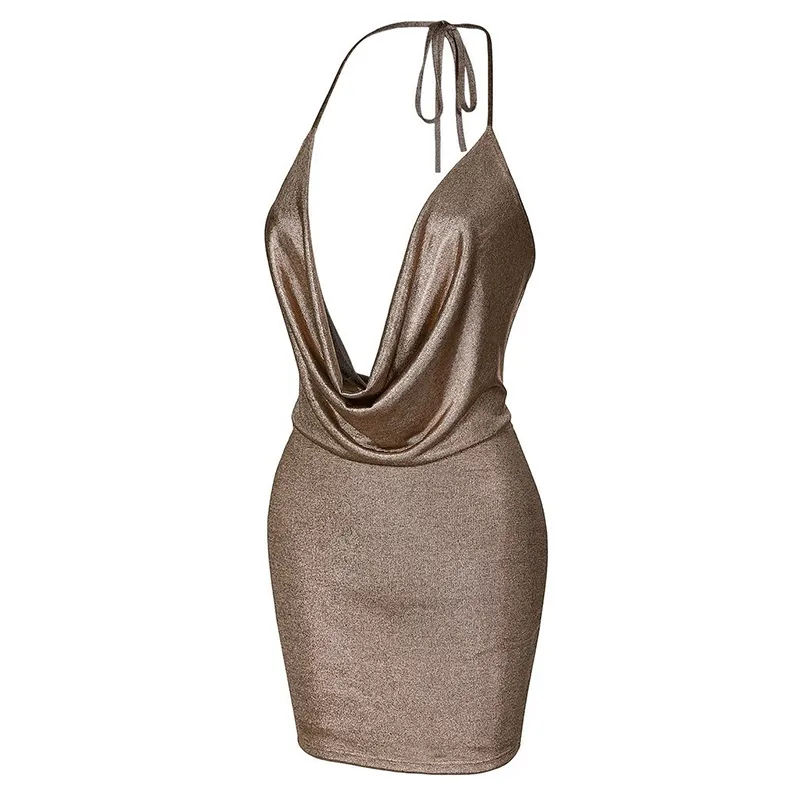 Discoteca Mujeres s Temperament Sling con vestido Slim Deep V Neck Bolsa sin mangas Cadera Tocando fondo Sólido Vestidos sexy Ropa rave 220521