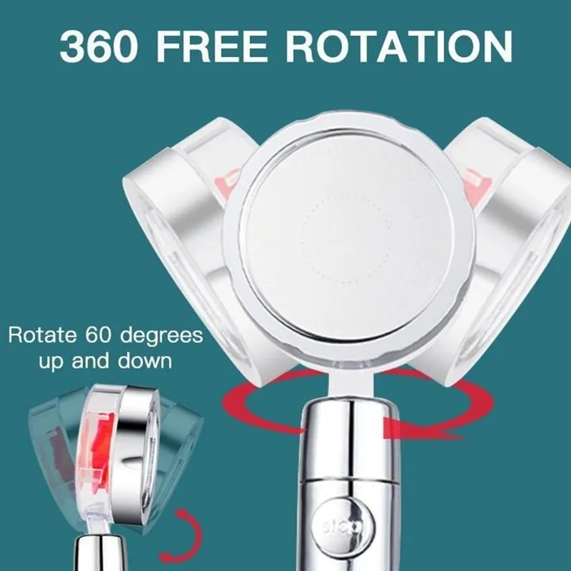 Pommeau de douche à pulvérisation d'économie d'eau à haute pression 360 rotation du ventilateur de pluie Massage à main pressurisé 220401