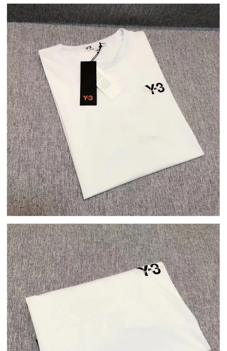 Män och kvinnor Casual Y3 signatur broderad kortärmad t-shirt svart samurai tryck lös besättning hals tee280p
