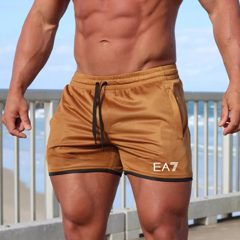 Mężczyźni fitness kulturystyka letnia gimnazja sportowa jogger plażowa siatka Szybka sucha trening marka oddychająca krótkie spodnie 220715