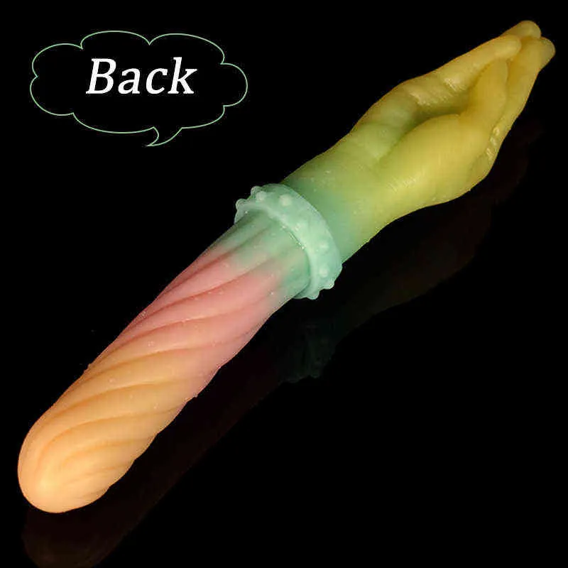 Nxy Godes Silicone Double Tête Paume Long Pénis Doux pour Hommes et Femmes avec Grand Faux Plug Anal Adulte Amusant Dispositif De Masturbation 0316